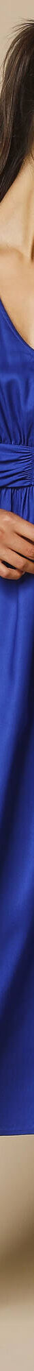Robe longue unie, ceinture fantaisie (bleu) Robe longue unie, ceinture fantaisie (bleu)